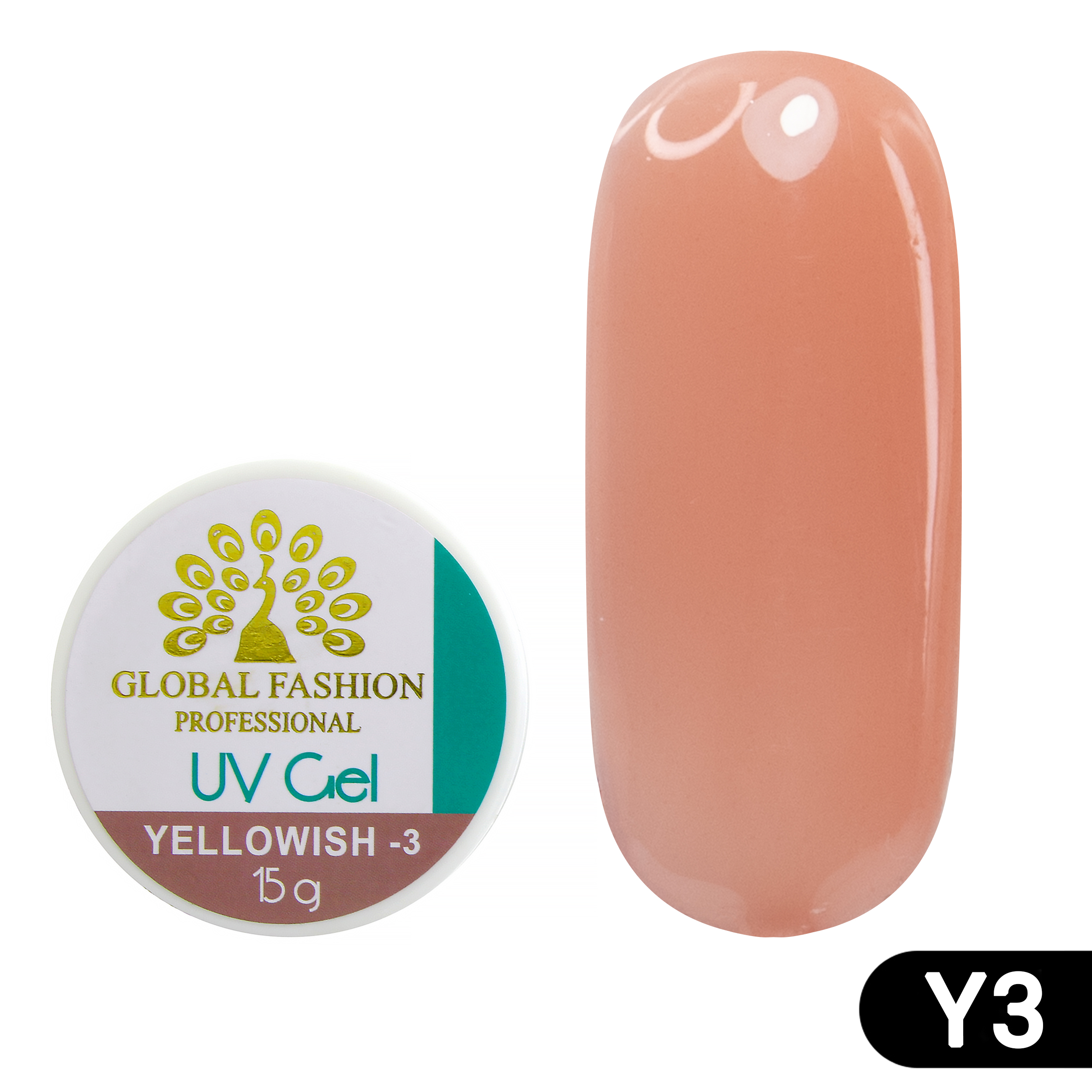 

Гель для наращивания ногтей камуфляж-3 Global Fashion Yellowish-3 15 г