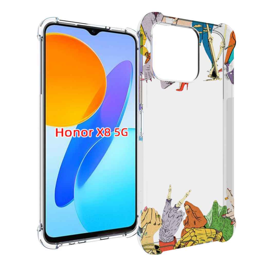 

Чехол MyPads разные персонажи пальчики для Honor X8 5G, Прозрачный, Tocco