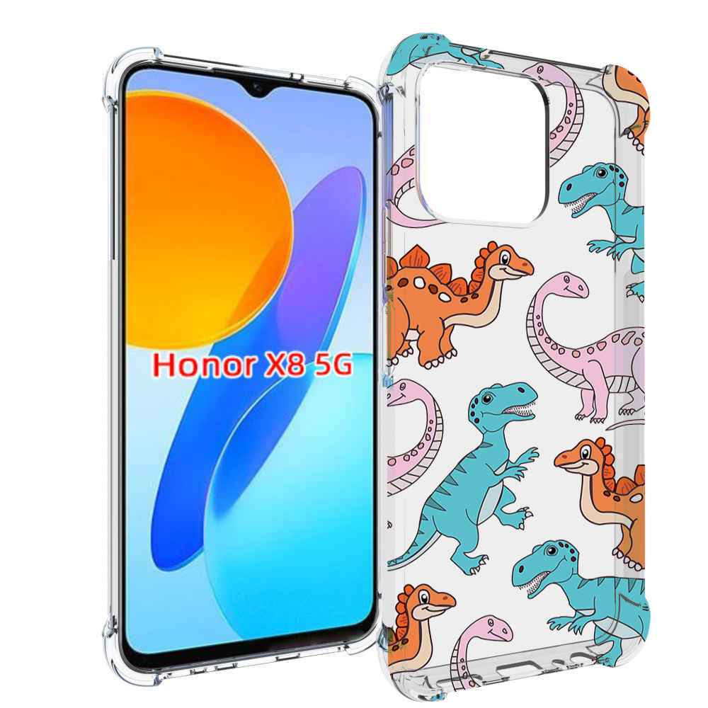

Чехол MyPads разные-динозаврики для Honor X8 5G, Прозрачный, Tocco