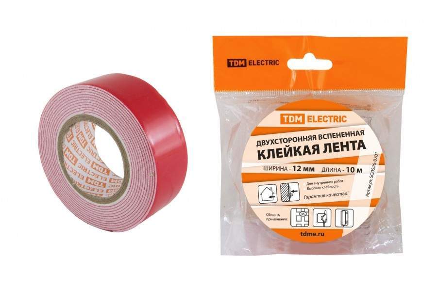 

Клейкая лента двусторонняя TDM, 12мм х 10м., арт. 605757 - (5 шт.)