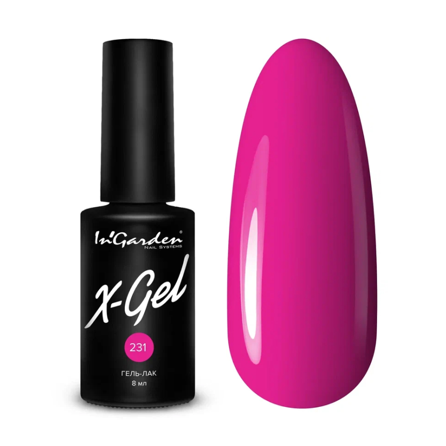 

Гель-лак In'Garden X-Gel №231 ярко-розовый, 8 мл