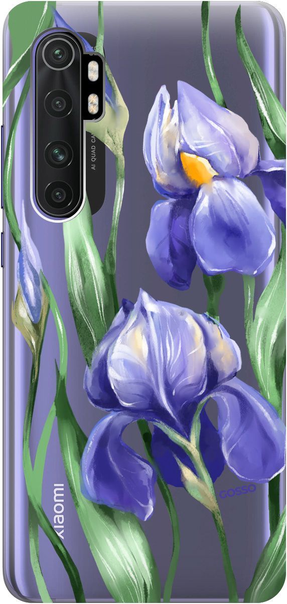 

Чехол на Xiaomi Mi Note 10 Lite "Amazing Irises" прозрачный, Прозрачный;белый, 154