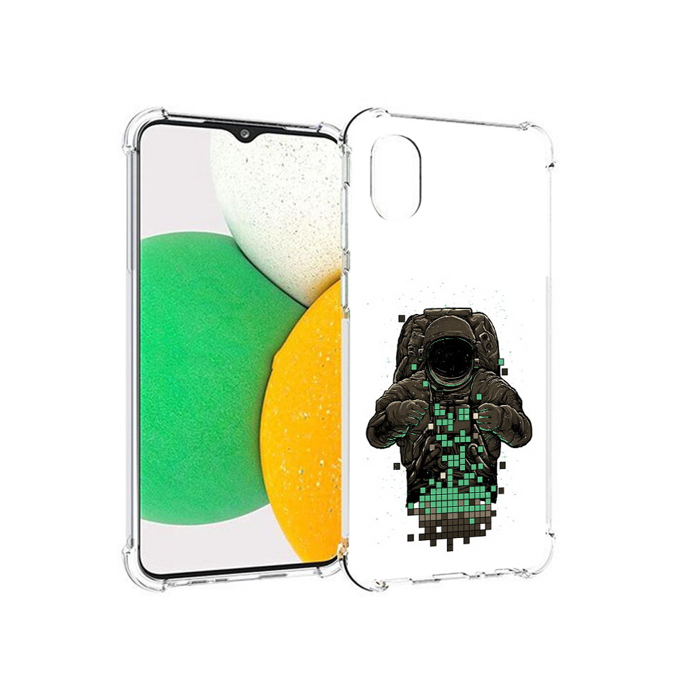 

Чехол MyPads Tocco для Samsung Galaxy A03 Core космонавт с пикселями (PT224480.538.394), Прозрачный, Tocco