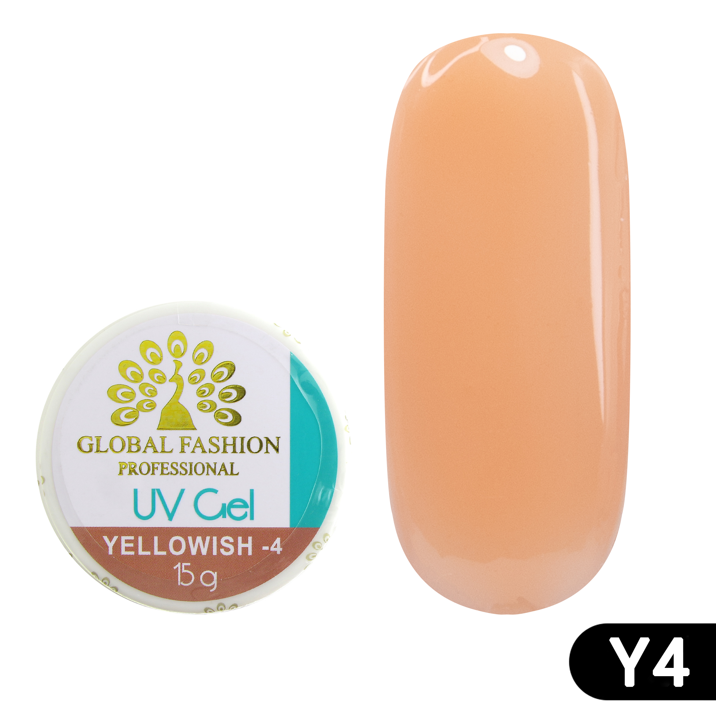 Гель для наращивания ногтей камуфляж-4 Global Fashion Yellowish-4 15 г