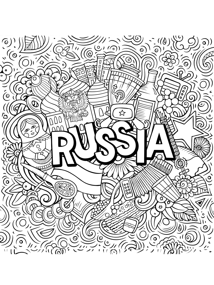 

Расскраска Woozzee Россия, Раскраска Woozzee Россия