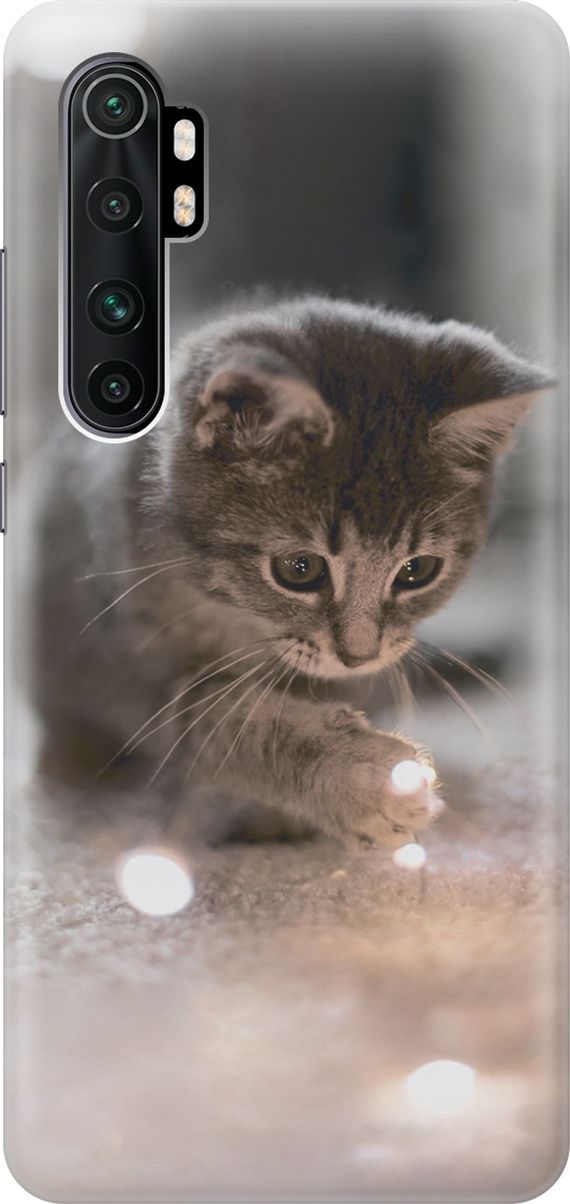 

Чехол на Xiaomi Mi Note 10 Lite "Котенок и свет", Белый;коричневый, 434