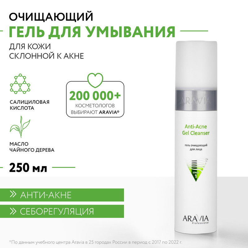 Гель для лица Aravia Professional Cleanser Gel для жирной и проблемной кожи 250 мл 1097₽