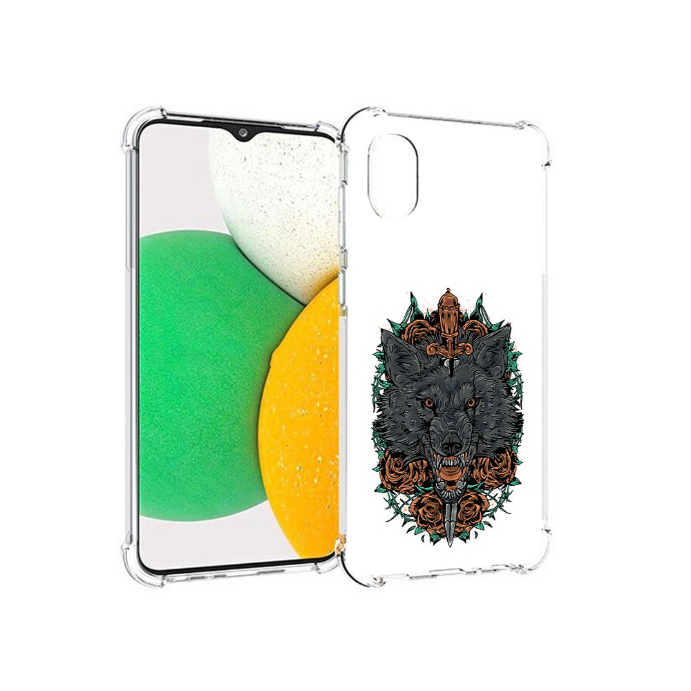 

Чехол MyPads Tocco для Samsung Galaxy A03 Core красивый злой волк (PT224480.538.409), Прозрачный, Tocco