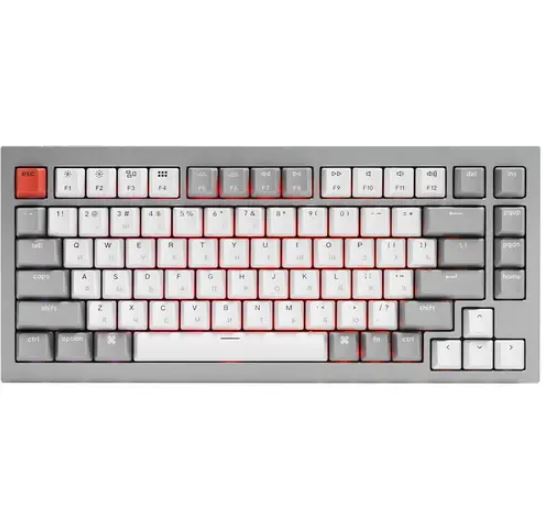 

Клавиатура Keychron Q1, Gateron G Phantom Red Switch, QMK, Type-C, grey/white