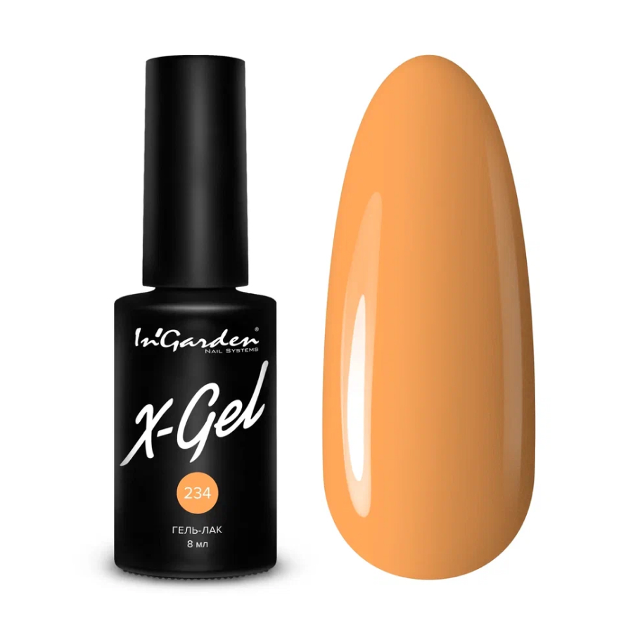 Гель-лак для ногтей In'Garden X-Gel №234 оранжевый, 8 мл пульсатор fun factory stronic surf ярко оранжевый