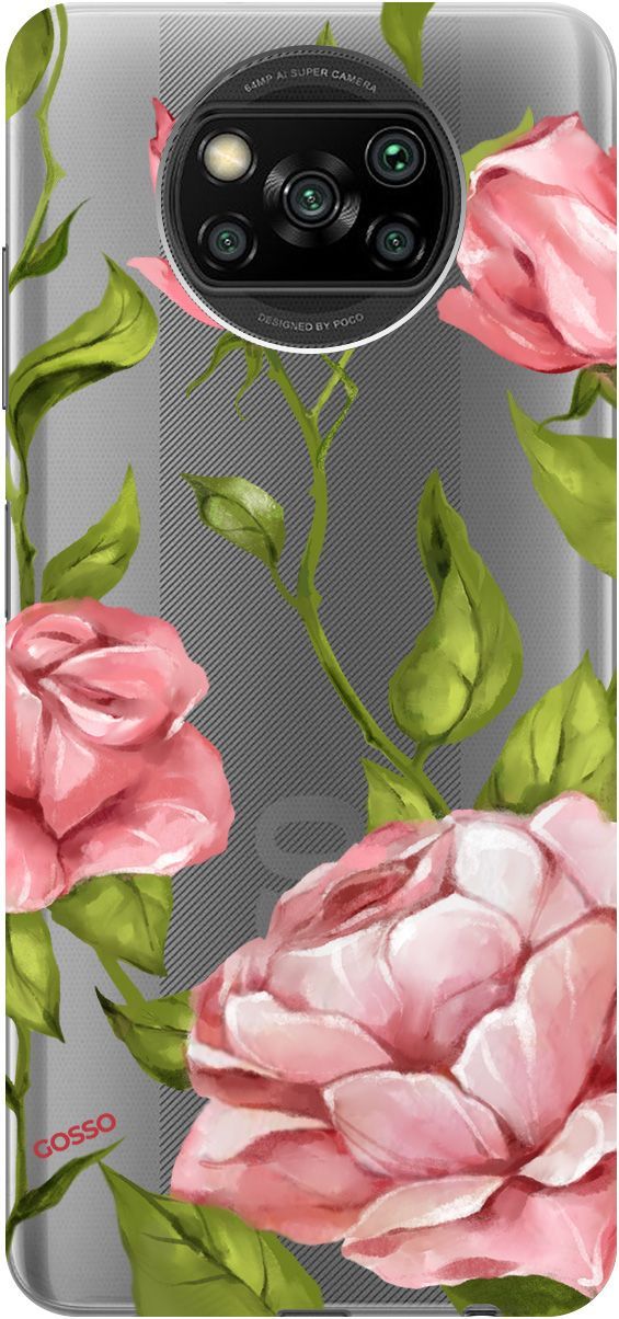 

Чехол на Poco X3/X3 Pro "Amazing Roses" прозрачный, Прозрачный;белый, 248
