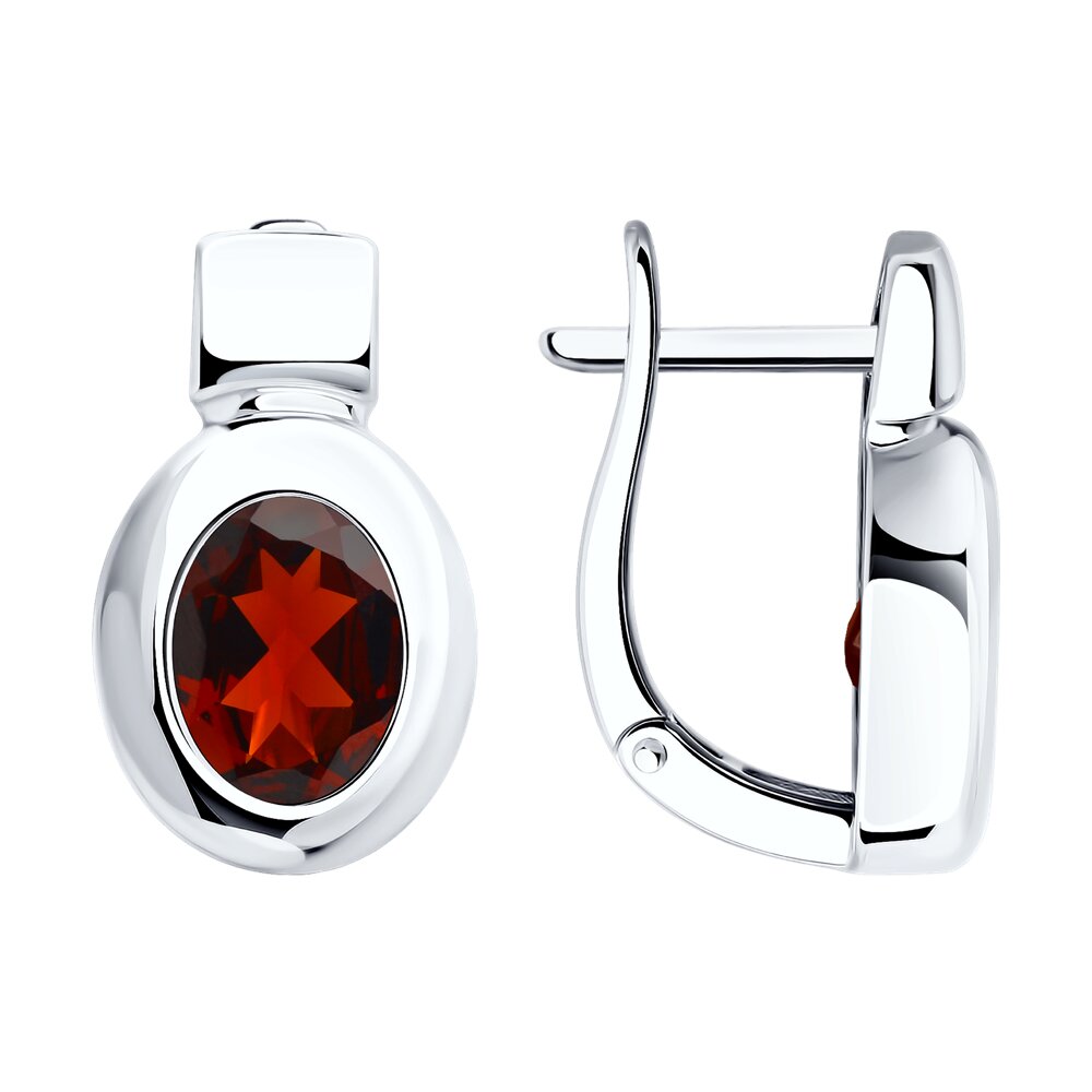 

Серьги из серебра SOKOLOV 92023064, гранат, 92023064