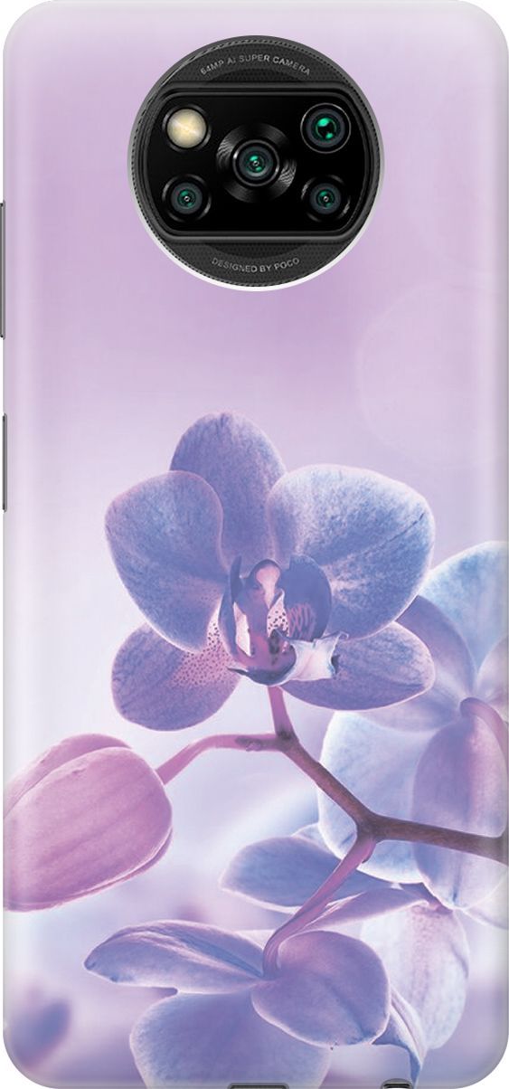 

Чехол на Xiaomi Poco X3 "Лиловые орхидеи", Голубой;фиолетовый, 249