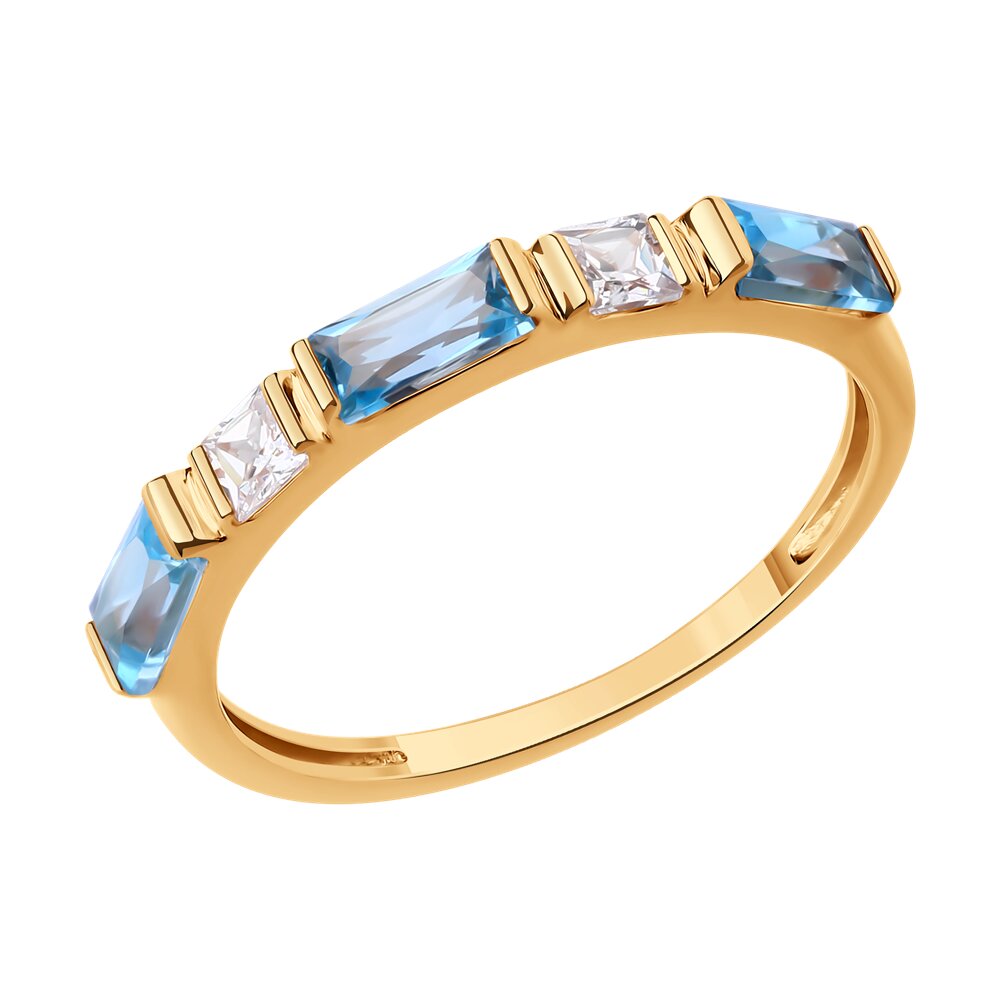 

Кольцо из золота р. 17 SOKOLOV 717154, фианит\топаз, 717154