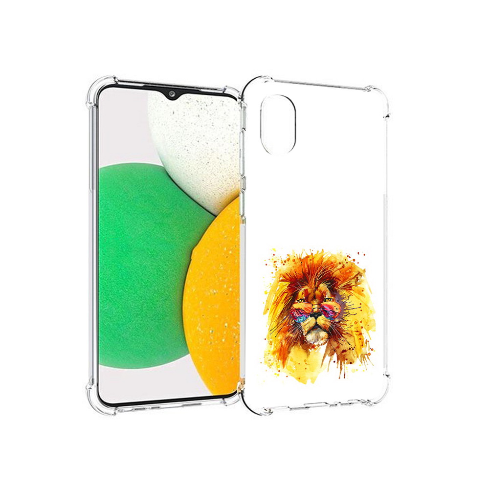 

Чехол MyPads Tocco для Samsung Galaxy A03 Core лев в очках (PT224480.538.436), Прозрачный, Tocco