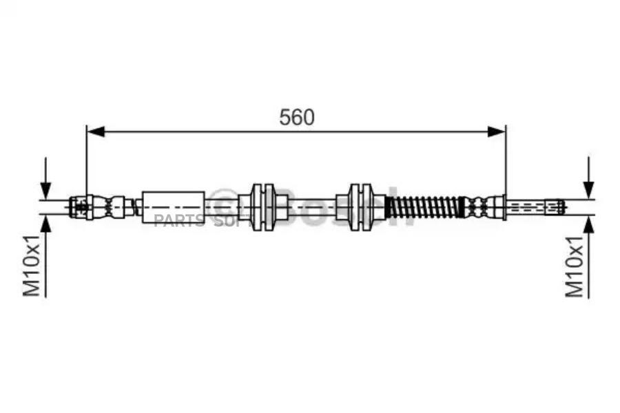 

Шланг тормозной VW T5/T6 -09 560мм. перед.