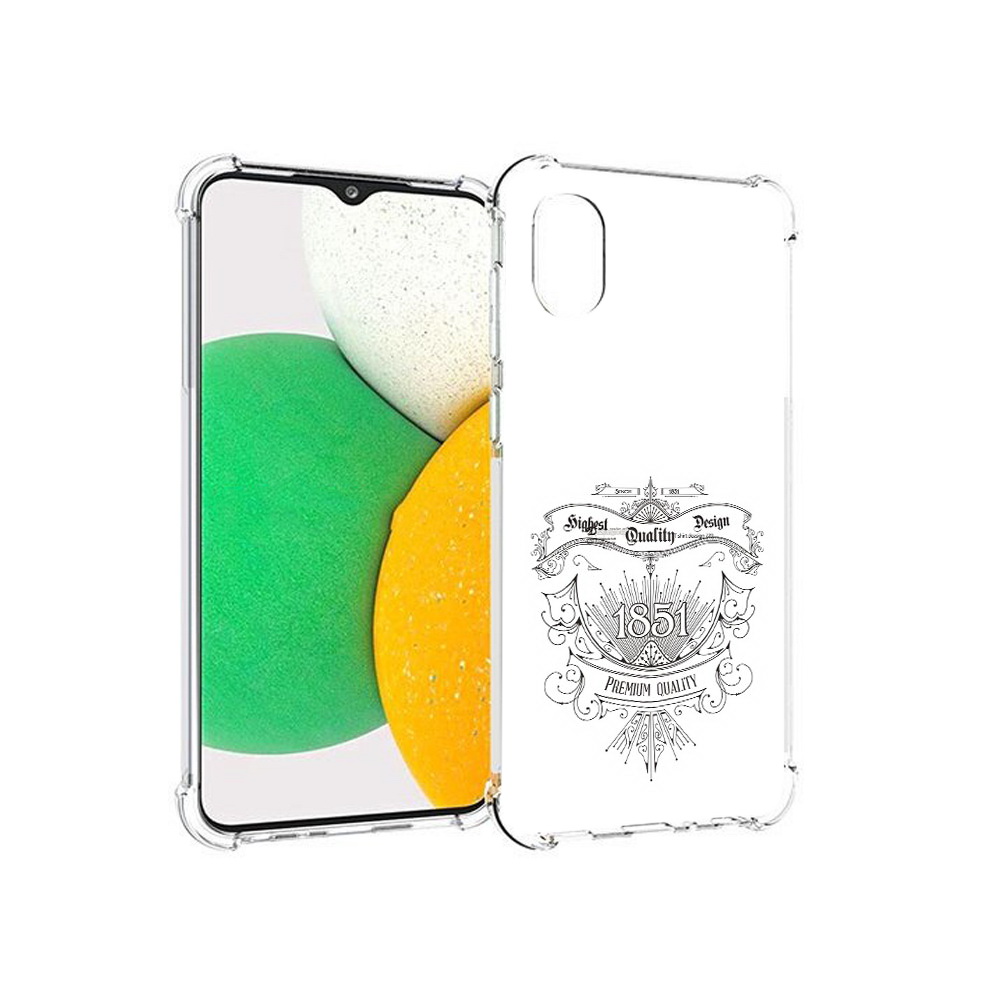 

Чехол MyPads Tocco для Samsung Galaxy A03 Core логотип 1851 год (PT224480.538.444), Прозрачный, Tocco