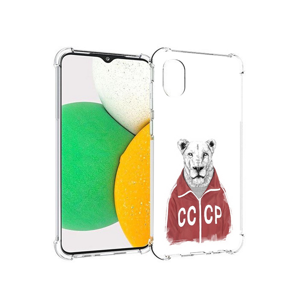 

Чехол MyPads Tocco для Samsung Galaxy A03 Core львица ссср (PT224480.538.450), Прозрачный, Tocco