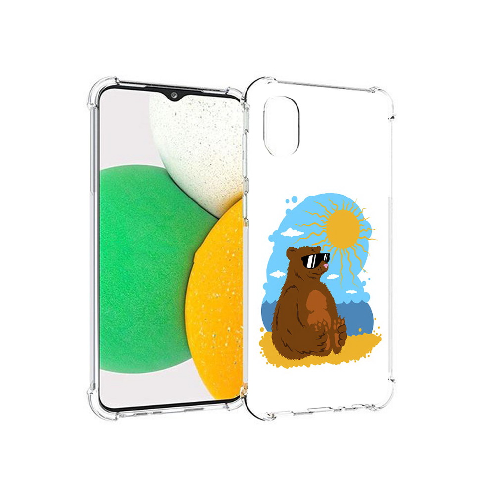 

Чехол MyPads Tocco для Samsung Galaxy A03 Core медведь на чиле (PT224480.538.468), Прозрачный, Tocco