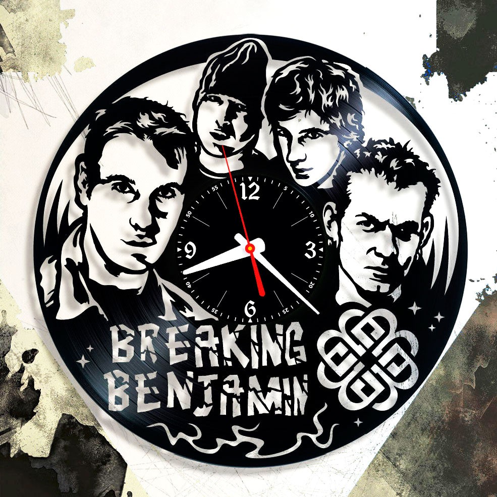 фото Часы из виниловой пластинки (c) vinyllab - breaking benjamin