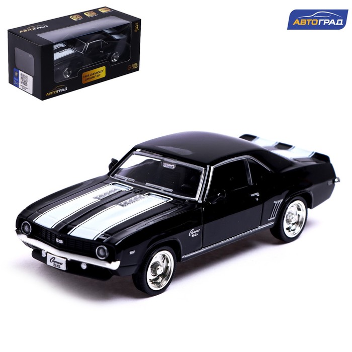 фото Машина металлическая chevrolet camaro ss, 1:32, открываются двери, инерция, цвет чёрный автоград