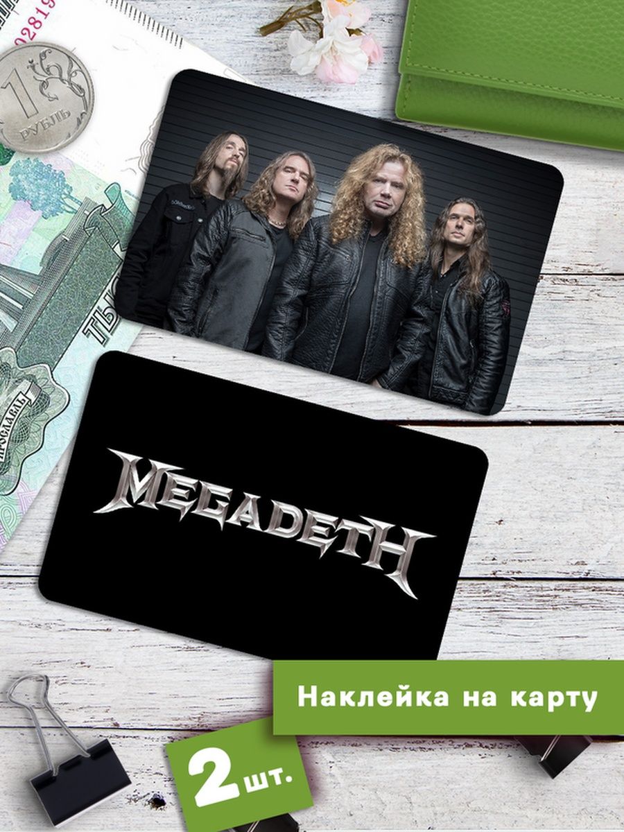 

Наклейки на банковскую карту Клейкие Наклейки Megadeth SNKA_268, 2 шт