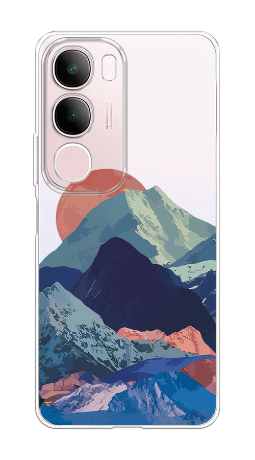 

Чехол на Vivo Y19s Закат в снежных горах, Бордовый;серый;голубой, 2612350-1