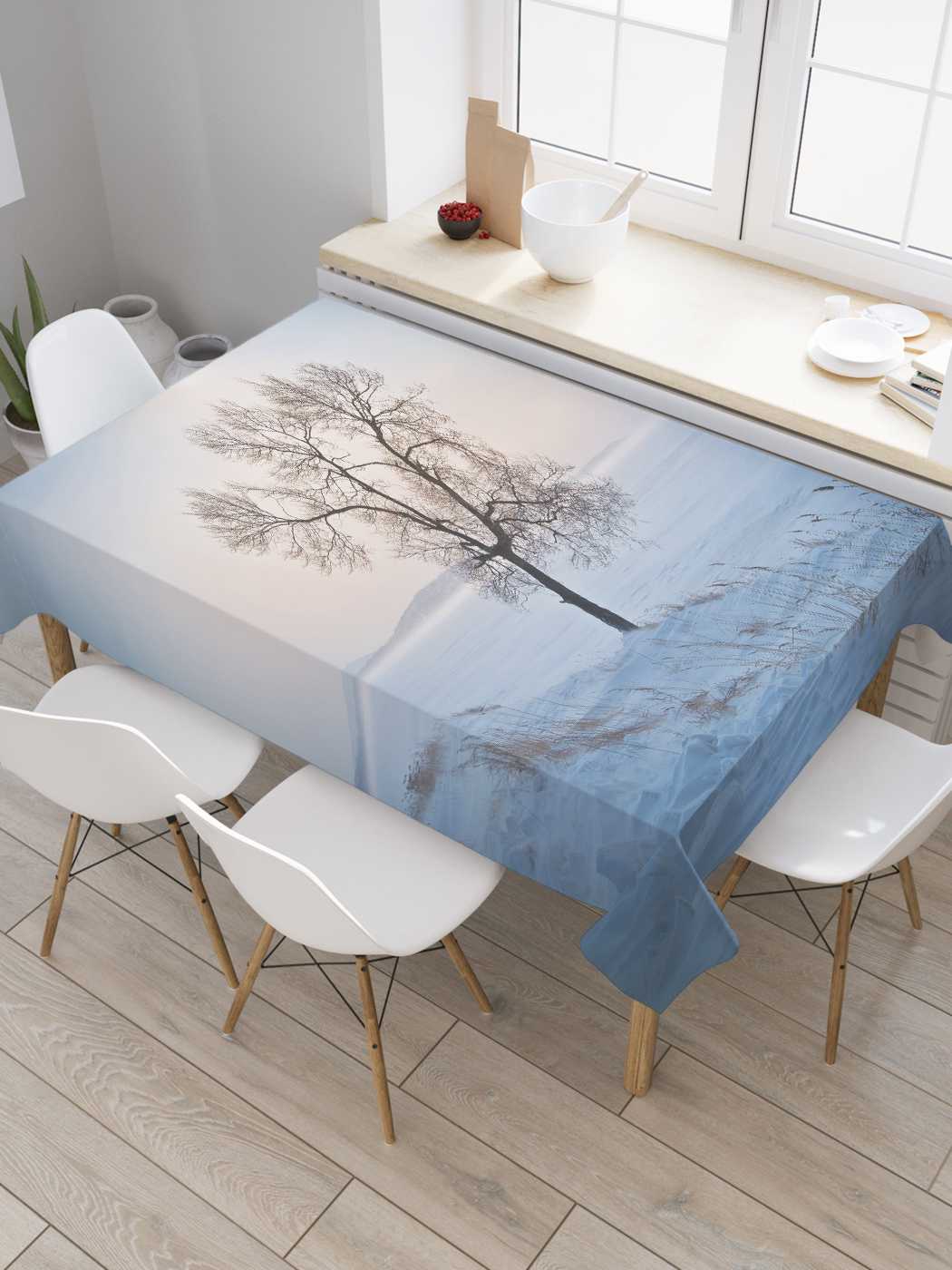 

Скатерть прямоугольная JoyArty "Пережить холод" из сатена, 120x145 см, Серый, Пережить холод