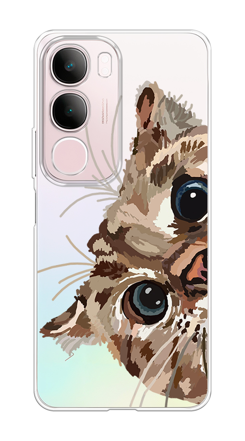 

Чехол на Vivo Y19s Любопытный кот, Коричневый;синий;черный, 2612350-1