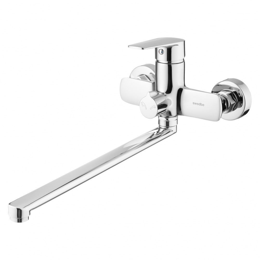 

Swedbe Смеситель Swedbe Mars 1750 для ванны, с длинным Z-изливом, Серебристый