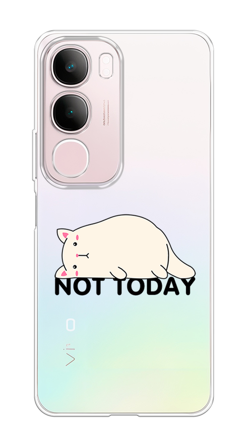 

Чехол на Vivo Y19s Cat not today, Белый;розовый;черный, 2612350-1