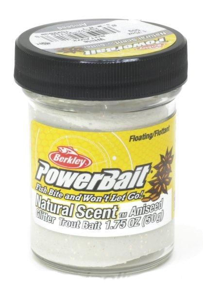 Паста форелевая Berkley PowerBait NATURAL SCENT Glitter TROUT BAIT 50gr ANISE - WHITE