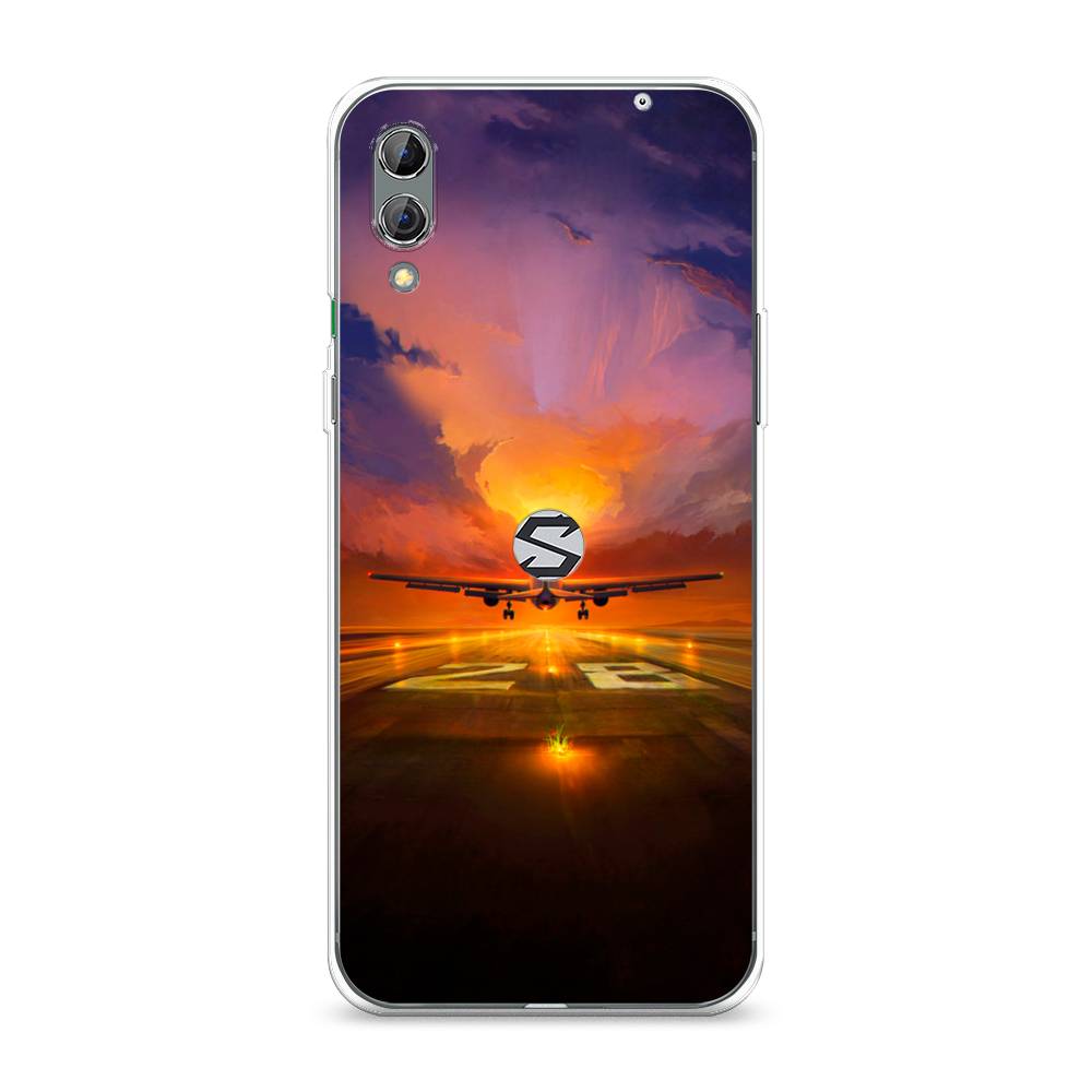 

Чехол на Xiaomi Black Shark 2 "Самолет на посадке", Оранжевый;синий, 36350-6