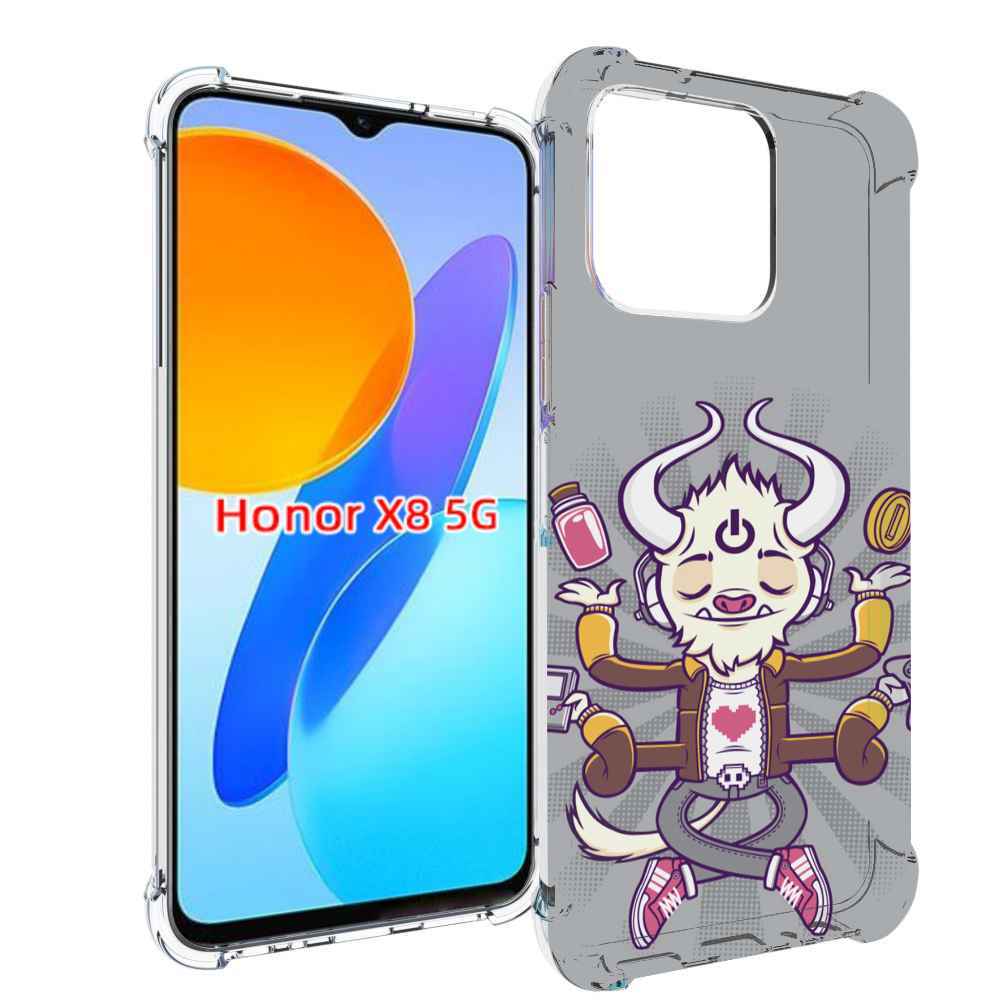 

Чехол MyPads рогатый любитель поиграть для Honor X8 5G, Прозрачный, Tocco