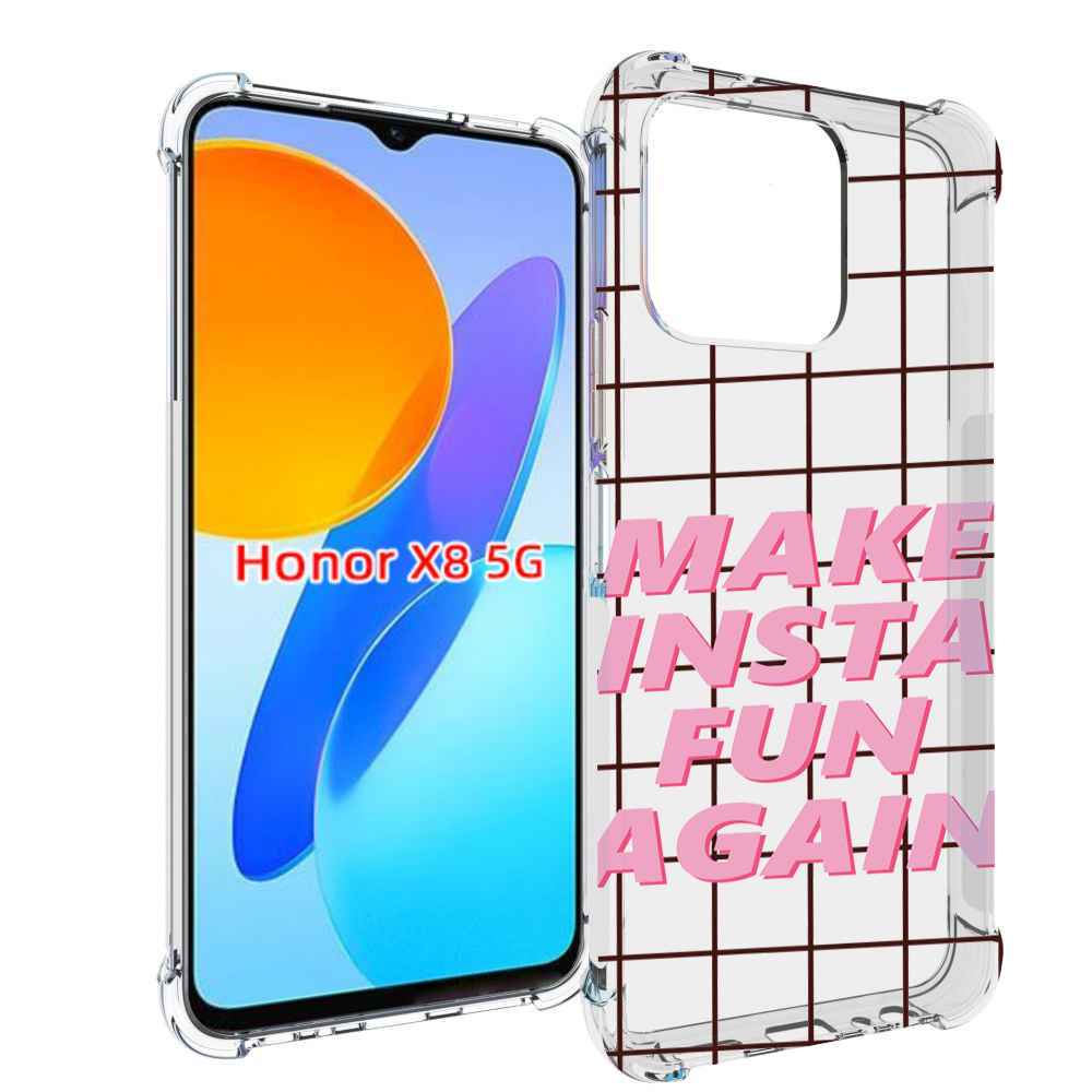 

Чехол MyPads розовая-надпись-про-инст для Honor X8 5G, Прозрачный, Tocco