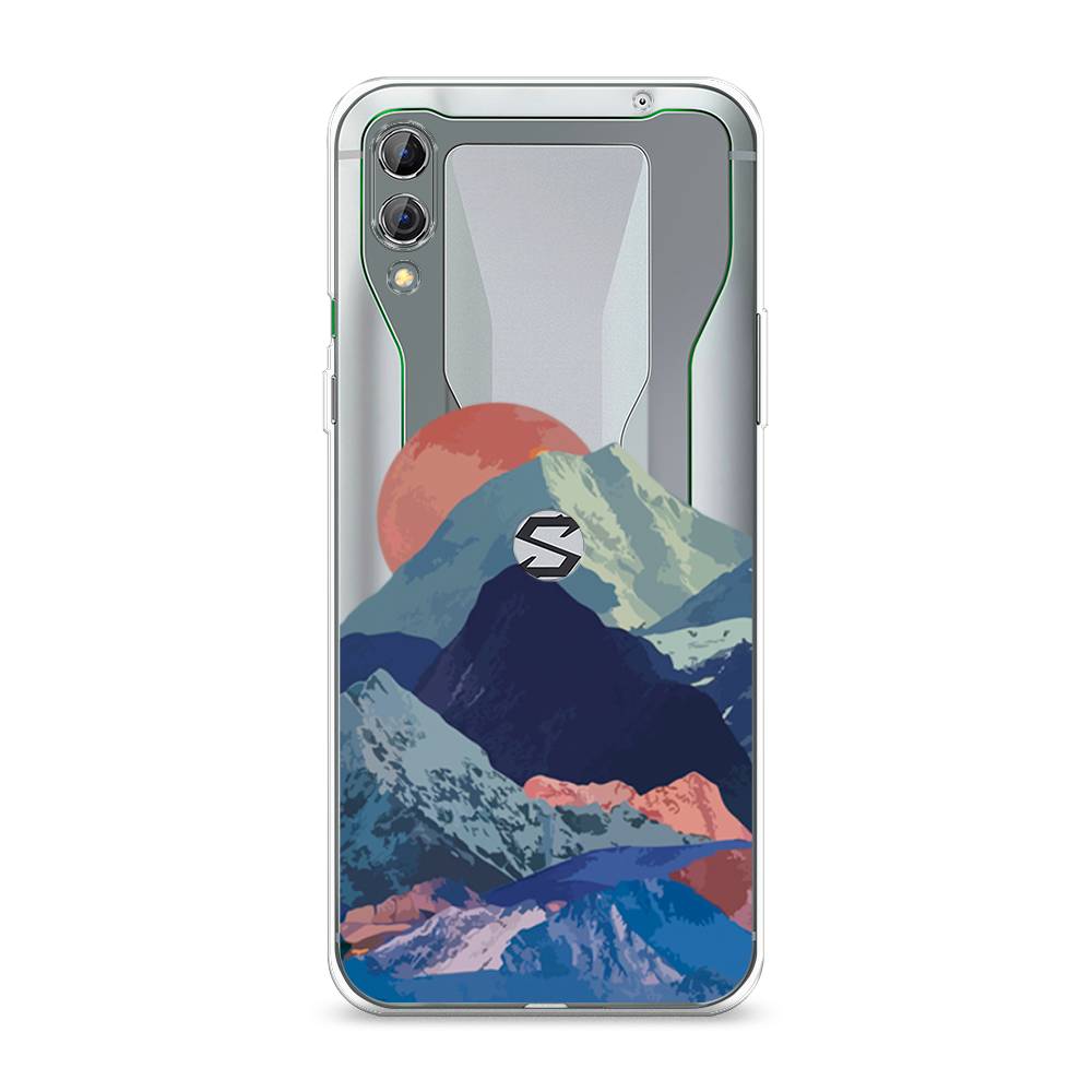 

Чехол на Xiaomi Black Shark 2 "Закат в снежных горах", Красный;серый;голубой, 36350-2