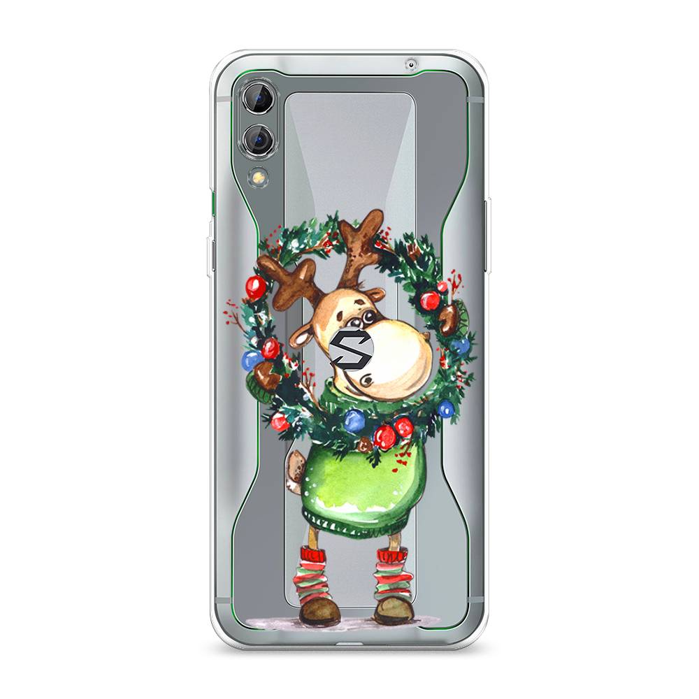 

Чехол на Xiaomi Black Shark 2 "Олень с новогодним венком", 36350-4