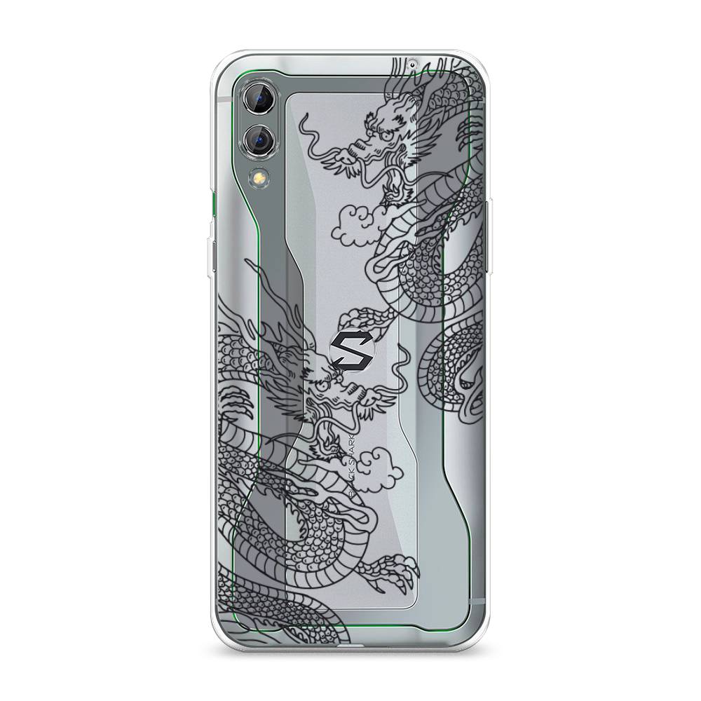 

Чехол на Xiaomi Black Shark 2 "Два китайских дракона", Серый;черный, 36350-1