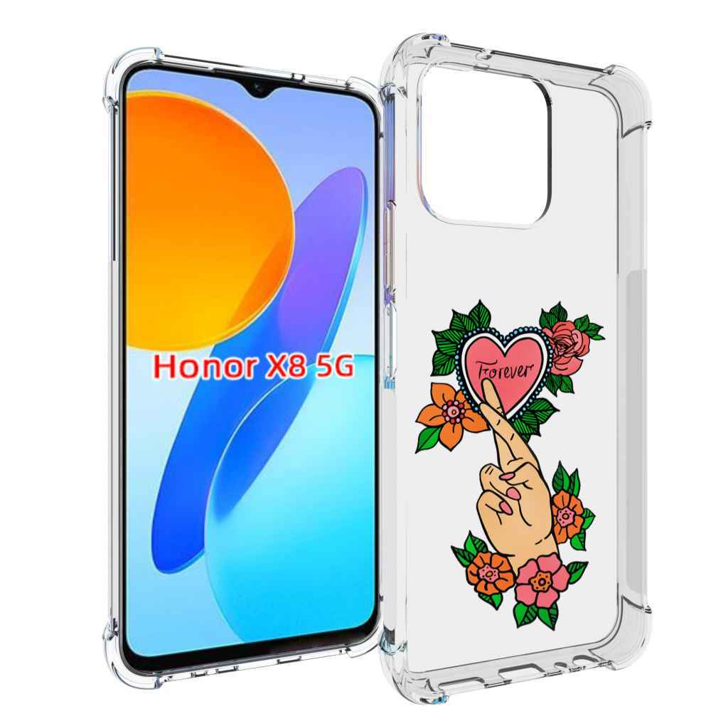 

Чехол MyPads ручки-навсегда женский для Honor X8 5G, Прозрачный, Tocco