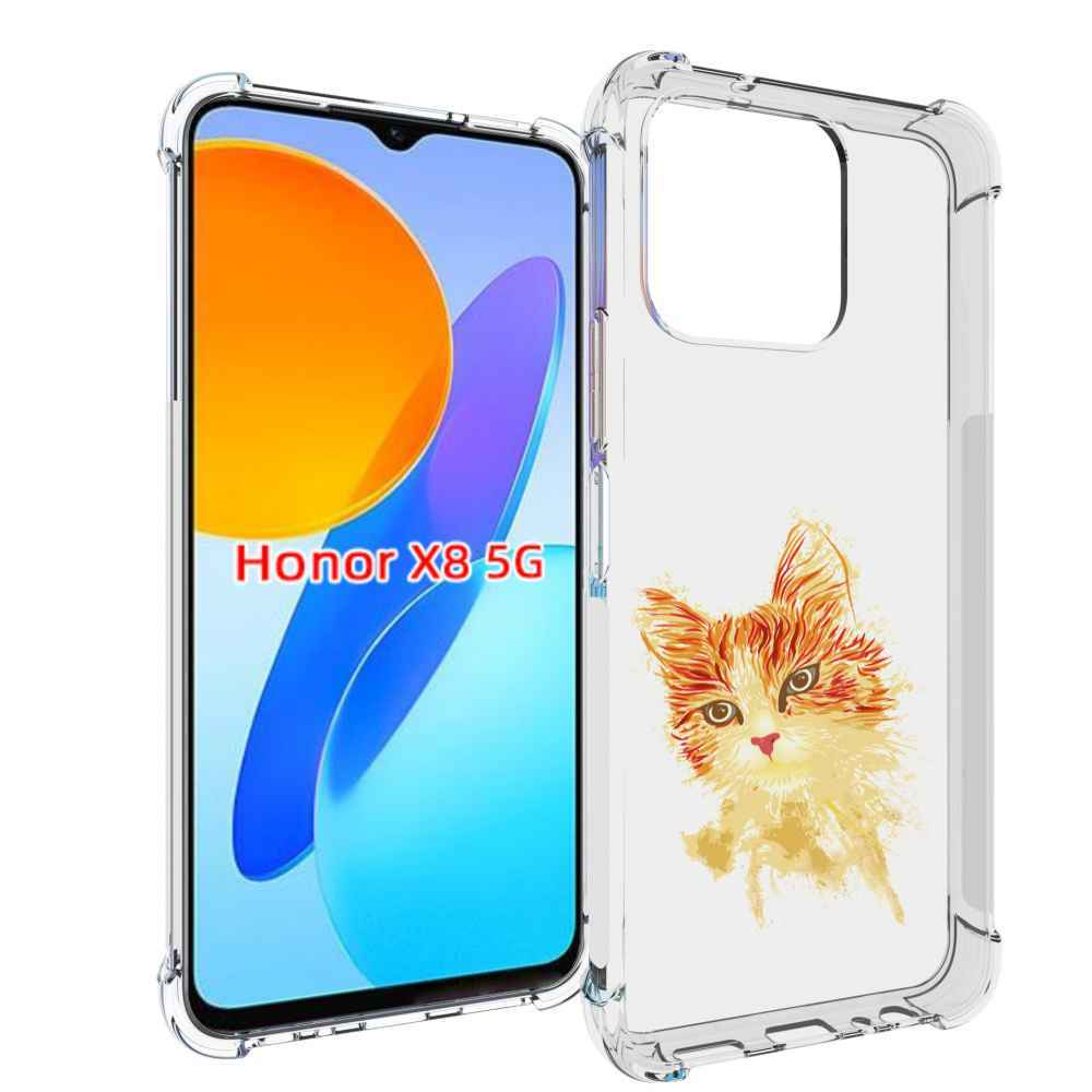 

Чехол MyPads рыжий кот для Honor X8 5G, Прозрачный, Tocco