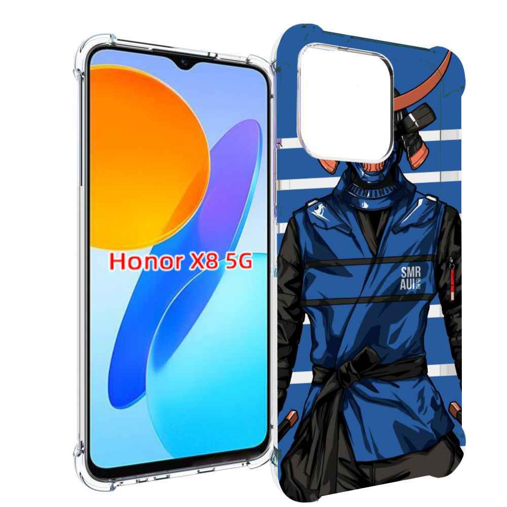 

Чехол MyPads самурай в синей форме для Honor X8 5G, Прозрачный, Tocco