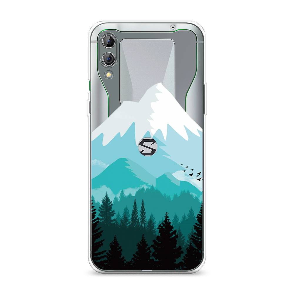 

Чехол на Xiaomi Black Shark 2 "Синяя снежная гора", Белый;голубой, 36350-2