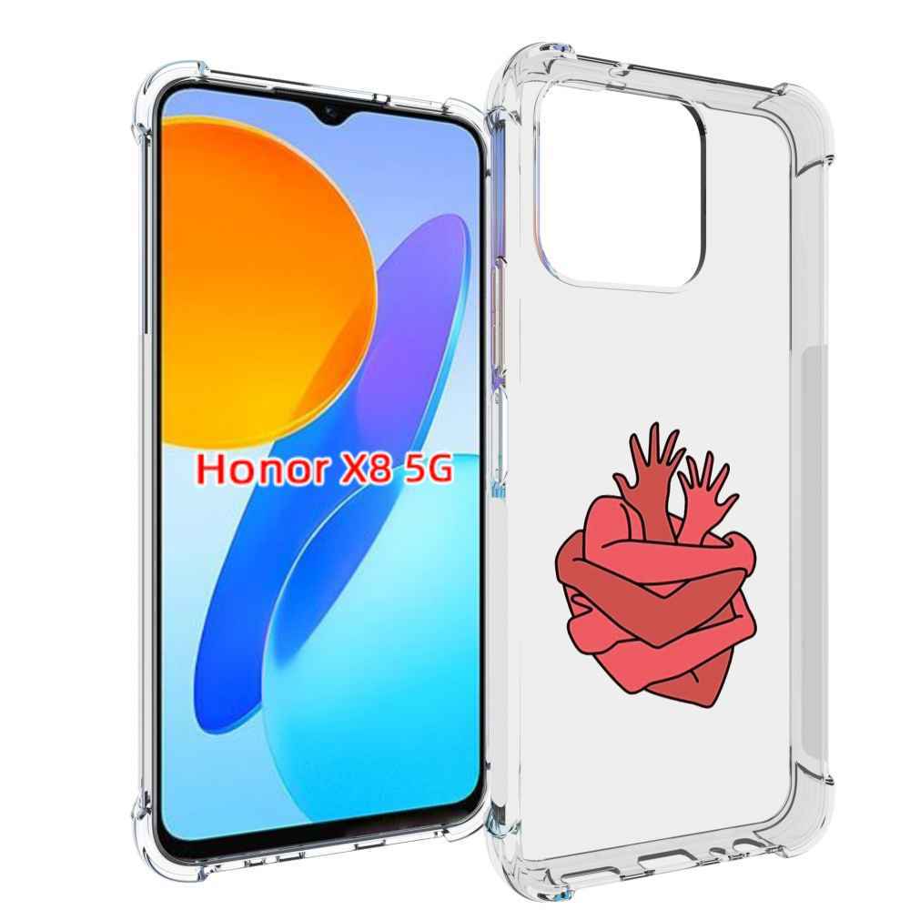 

Чехол MyPads сердце из ручек для Honor X8 5G, Прозрачный, Tocco