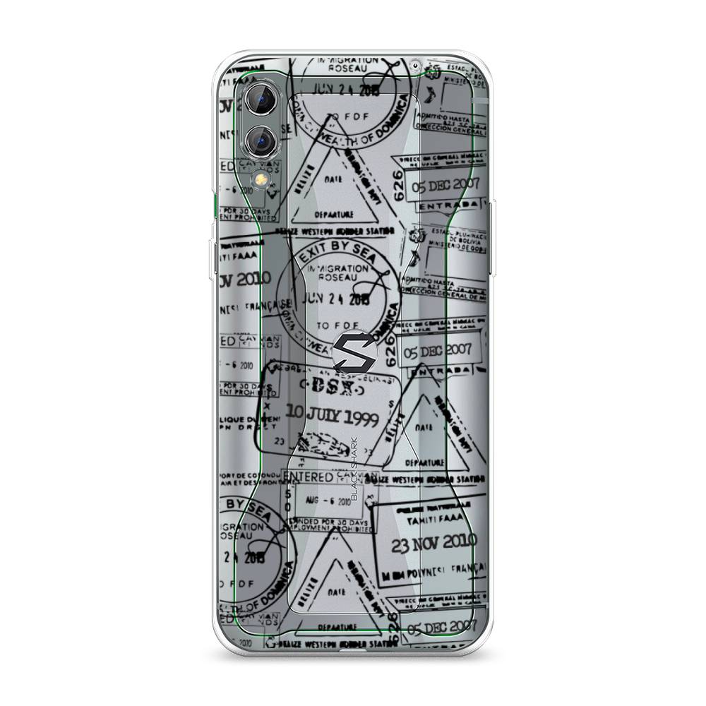 

Чехол на Xiaomi Black Shark 2 "Visa stamps 2", Белый;черный;серый, 36350-2