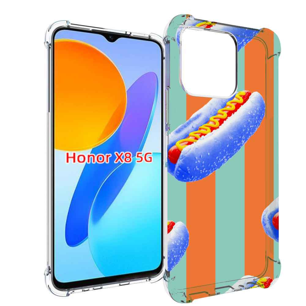 

Чехол MyPads синие хотдоги для Honor X8 5G, Прозрачный, Tocco