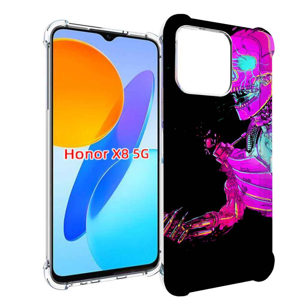 

Чехол MyPads скелет-робот-фиолетовый для Honor X8 5G, Прозрачный, Tocco