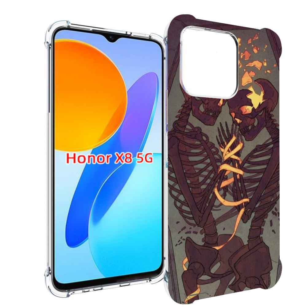 

Чехол MyPads скелеты в гробу для Honor X8 5G, Прозрачный, Tocco