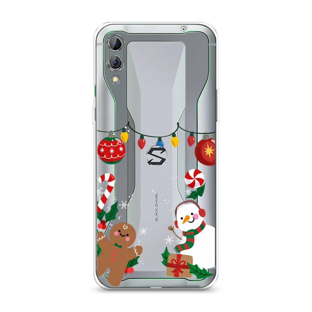 

Чехол на Xiaomi Black Shark 2 "Новогоднее настроение", Коричневый;красный;зеленый, 36350-5