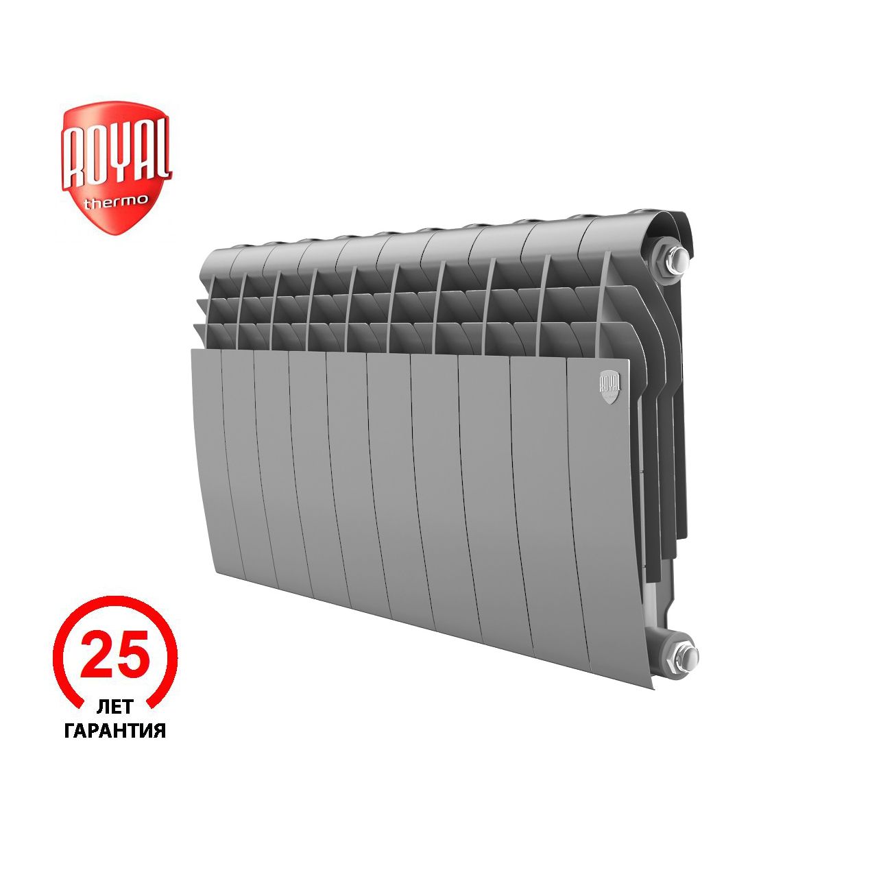 

Радиатор биметаллический Royal Thermo BiLiner 350 Silver Satin - 10 секц., BiLiner Silver Satin_350