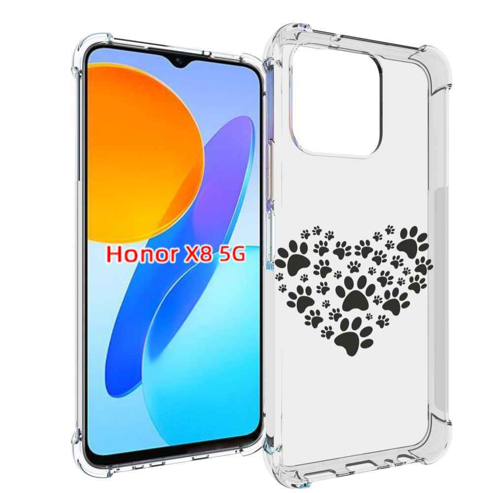 

Чехол MyPads следы-в-сердечке для Honor X8 5G, Прозрачный, Tocco